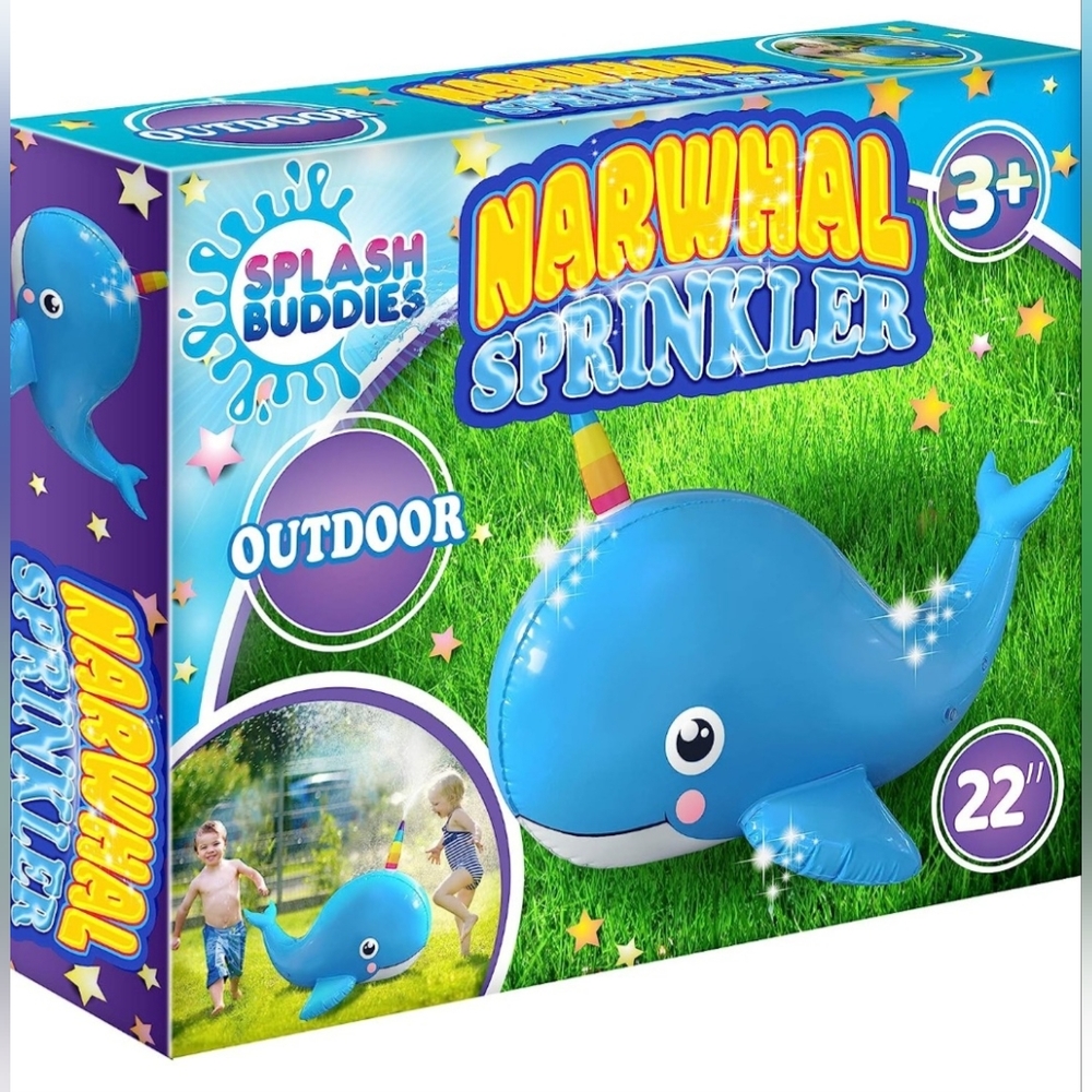 Splash Buddies Outdoor Blue Whale Sprinkler 22"